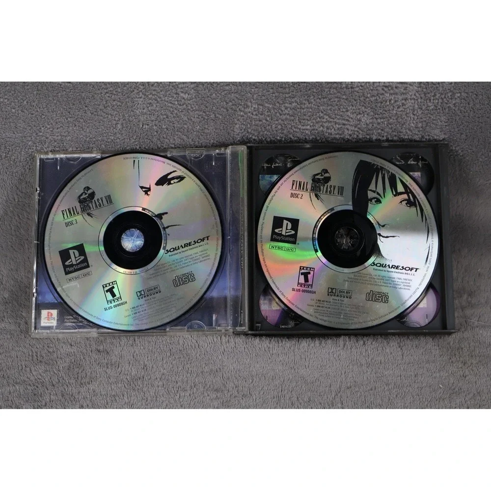 Final Fantasy VIII Sony PlayStation 1 PS1 Game Discs 2 3 4 Squaresoft RPG‎ 1999